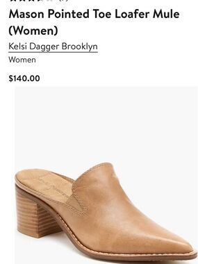 Kelsi Dagger Tan Leather Pointed Mule